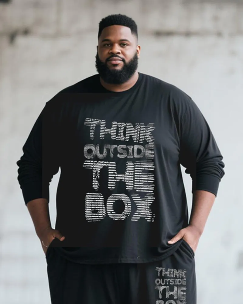 Big & Tall Men's Striped Graffiti Alphabet Print Long Sleeve T-Shirt Trousers Suit sold by Biggmans product image thumbnail 2