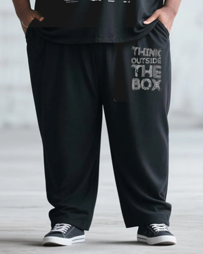 Big & Tall Men's Striped Graffiti Alphabet Print Long Sleeve T-Shirt Trousers Suit sold by Biggmans product image thumbnail 3