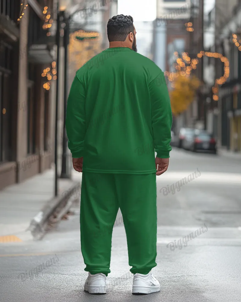 Men's Plus Size Christmas Cosplay Green Elf Print Long Sleeve T-Shirt Trousers Suit sold by Biggmans product image thumbnail 2