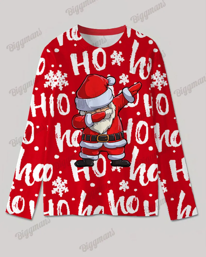 Men's Plus Size Santa Claus Funny Red Letter Print Long Sleeve T-Shirt Trousers Suit sold by Biggmans product image thumbnail 3
