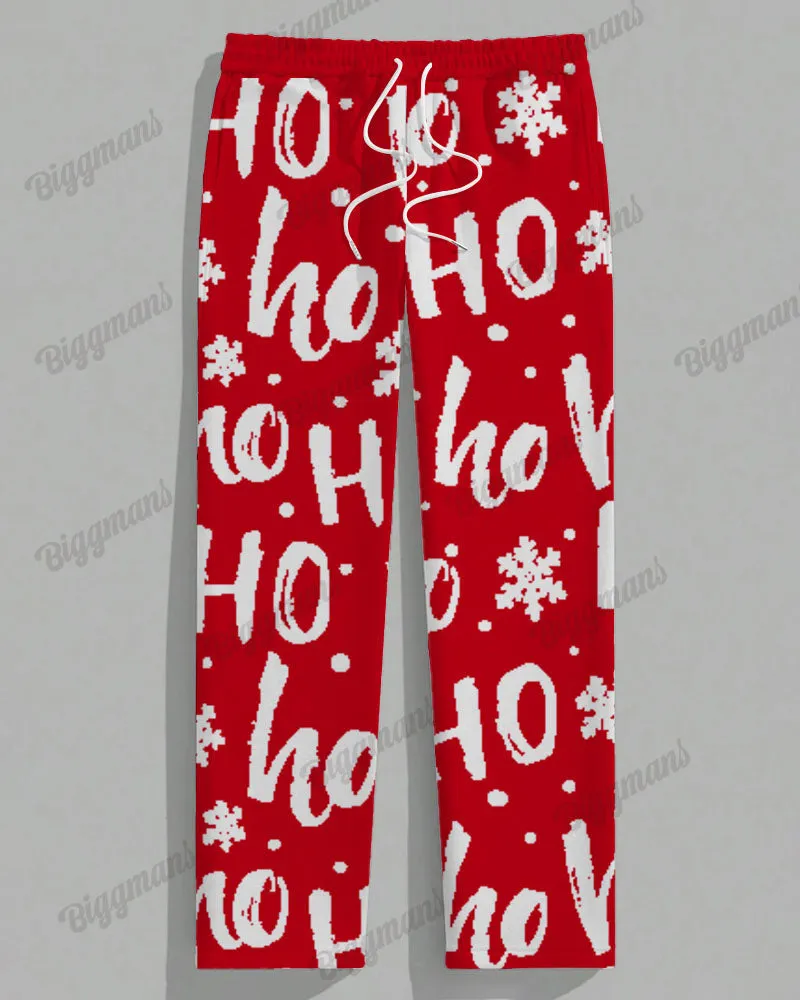 Men's Plus Size Santa Claus Funny Red Letter Print Long Sleeve T-Shirt Trousers Suit sold by Biggmans product image thumbnail 4