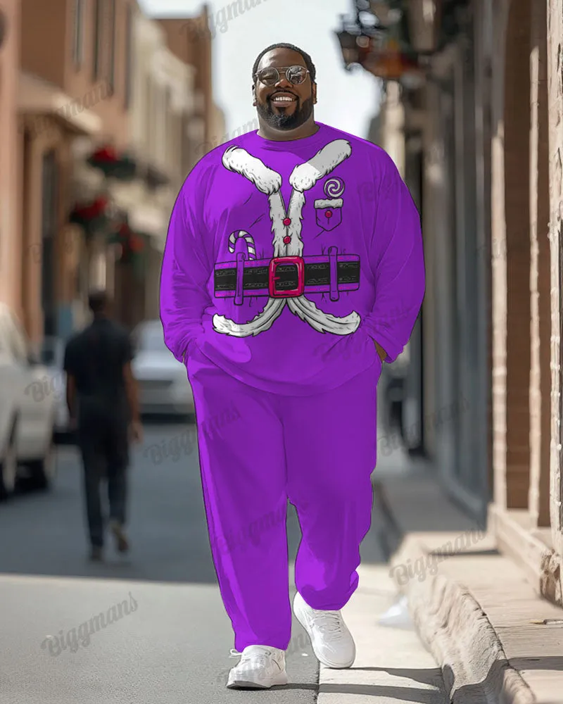 Men's Plus Size Santa Claus Cosplay Printed Long Sleeve T-Shirt Trousers Suit sold by Biggmans product image thumbnail 5
