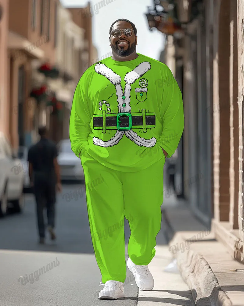 Men's Plus Size Santa Claus Cosplay Printed Long Sleeve T-Shirt Trousers Suit sold by Biggmans product image thumbnail 4