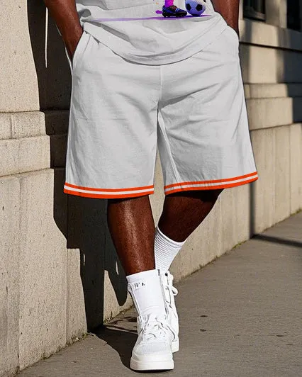 Big Men's Colorful Football Athlete Silhouette Printed Basketball Vest and Shorts Set sold by Biggmans product image thumbnail 3