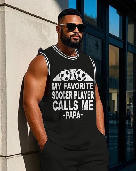 Big Men's Sport Fashion Funny Sayings & Football Printed Basketball Vest and Shorts Set sold by Biggmans product image thumbnail 2