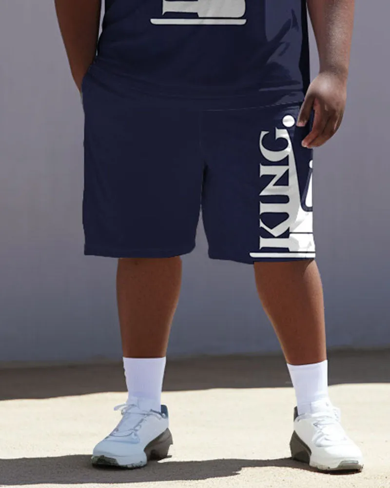 Men's Plus Size Simple King Letter Vest Sport Two-piece Set sold by Biggmans product image thumbnail 4