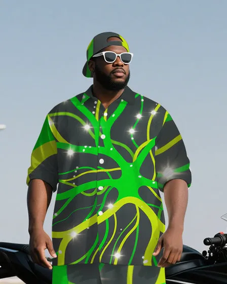 Big Men's Technological Abstract Vein Printed Modern Fashion Long-Sleeve Shirt and Pants Set sold by Biggmans product image thumbnail 2