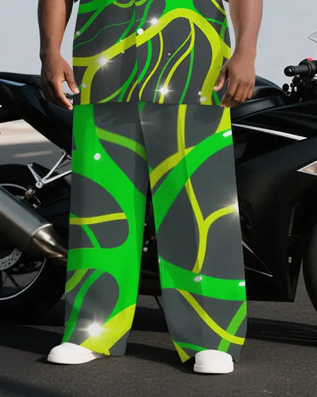 Big Men's Technological Abstract Vein Printed Modern Fashion Long-Sleeve Shirt and Pants Set sold by Biggmans product image thumbnail 3