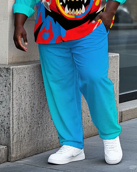 Big Men's Casual Fierce Splicing Bear Theme Gradient Effect Long Sleeve Shirt Pants Set sold by Biggmans product image thumbnail 3