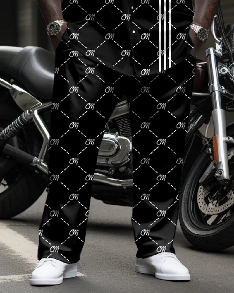 Big & Tall Men's Business Black COOL MAN Alphabet Print Long Sleeve Shirt Trousers Suit sold by Biggmans product image thumbnail 3