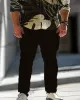 Men's Gold Leaf Printed Large Size Long-sleeved Shirt Set sold by Biggmans