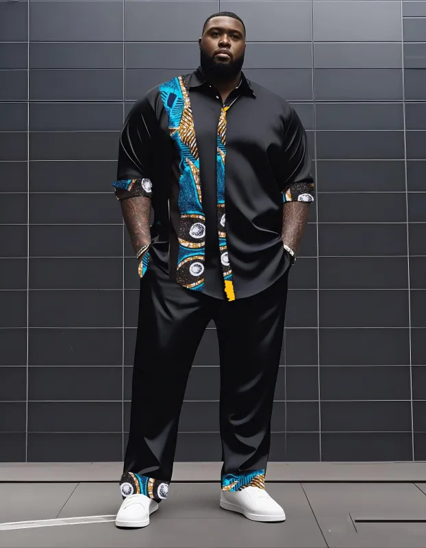 Big Boy Must Have Street Fashion African Impression Totem Print Long Sleeve Shirt Trousers Suit sold by Biggmans