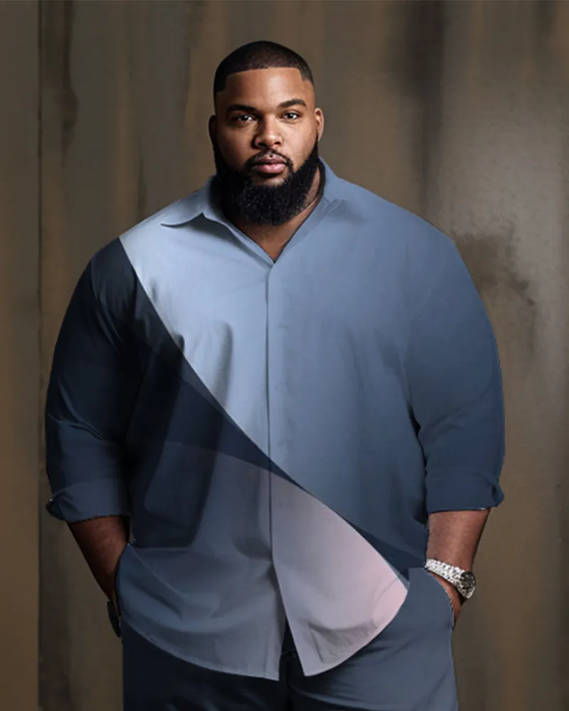 Plus Size Men's Business Abstract Smudged Long Sleeve Two-Piece Set sold by Biggmans product image thumbnail 2