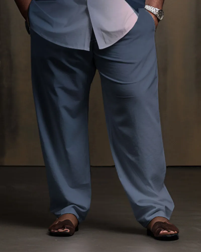 Plus Size Men's Business Abstract Smudged Long Sleeve Two-Piece Set sold by Biggmans product image thumbnail 3