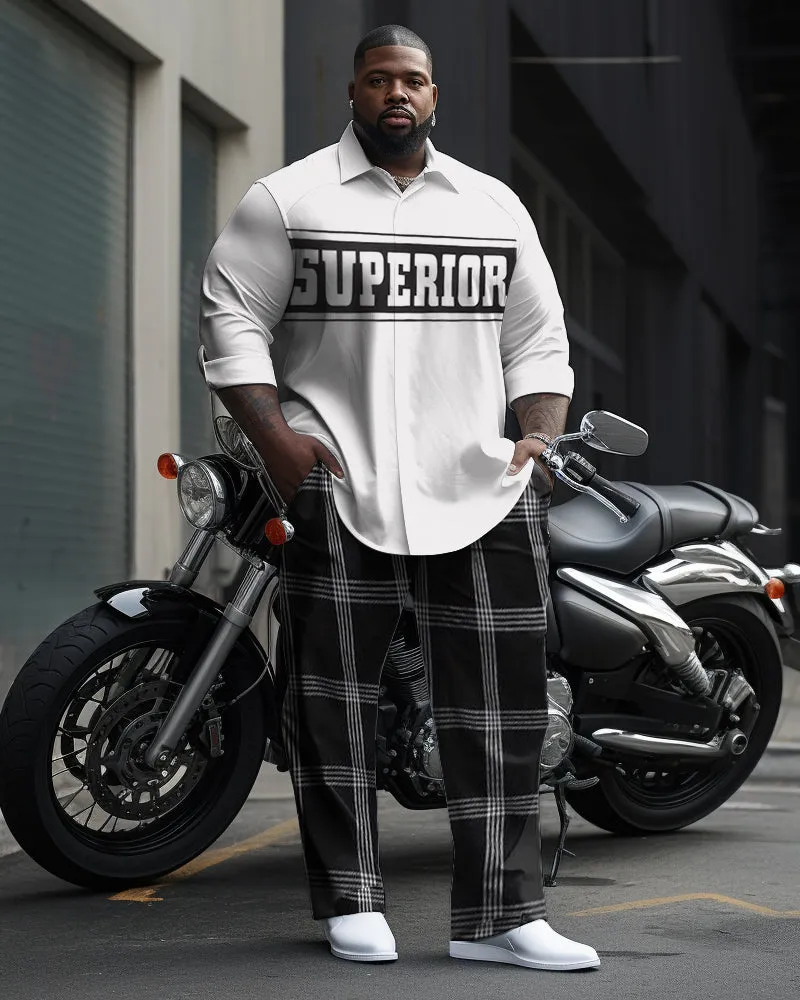 Men's Plus Size Superior Geometric Plaid Long Sleeve Walking Suit sold by Biggmans