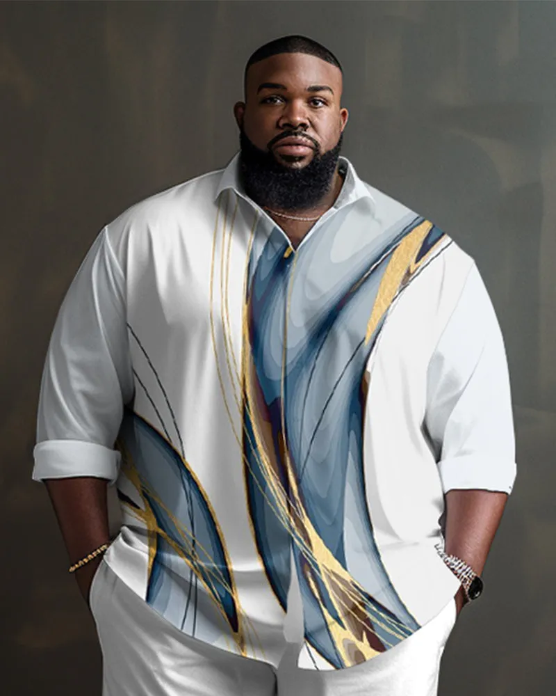 White Men's Ombre Art Big & Tall Long Sleeve Walking Set sold by Biggmans product image thumbnail 2