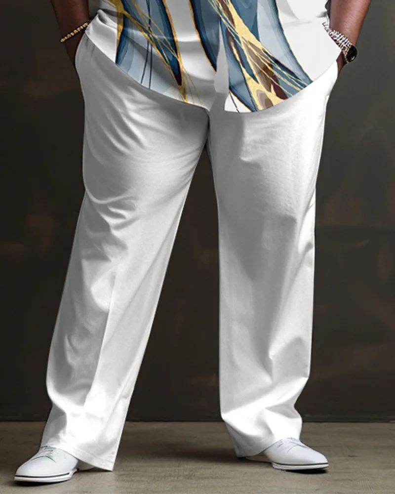 White Men's Ombre Art Big & Tall Long Sleeve Walking Set sold by Biggmans product image thumbnail 3