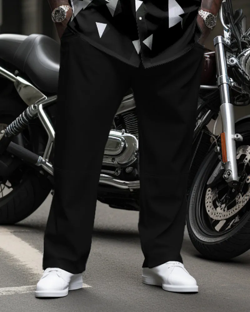 Men's Big & Tall Gradient Geometric Long-sleeved Lapel Shirt 2-piece Set sold by Biggmans product image thumbnail 3