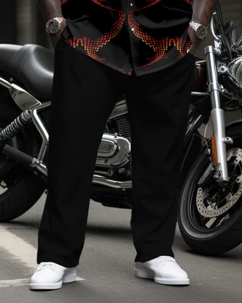 Men's Big & Tall Retro Irregular Geometric Long Sleeve Lapel Shirt 2 Piece Set sold by Biggmans product image thumbnail 3