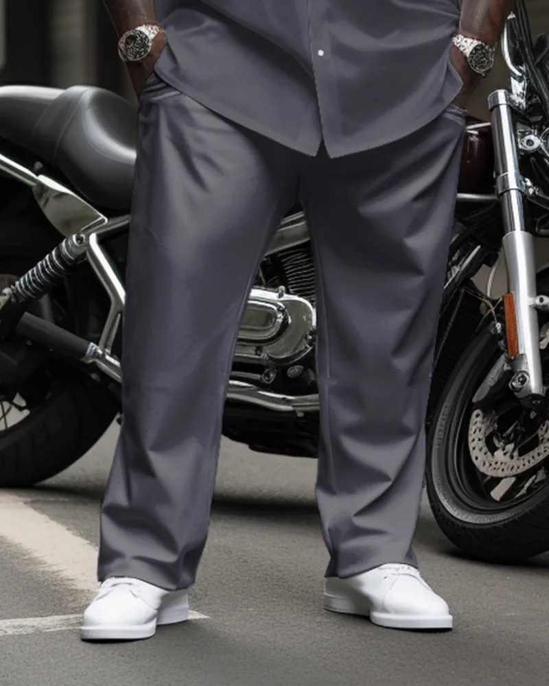 Simple Colorblock Long Sleeve Shirt 2-Piece Set Men's Big & Tall sold by Biggmans product image thumbnail 3