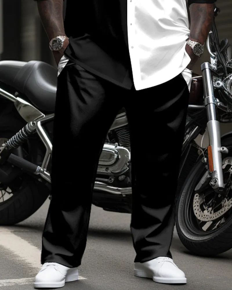 Pocket Patchwork Long Sleeve Lapel Shirt 2 Piece Set Men's Big & Tall sold by Biggmans product image thumbnail 3