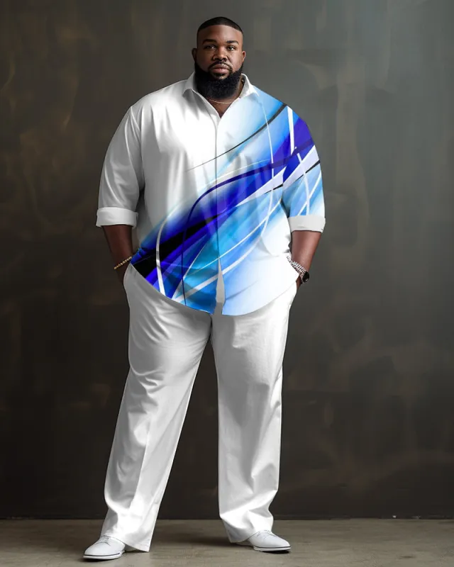 Men's White Gradient Big & Tall Long Sleeve Walking Set sold by Biggmans