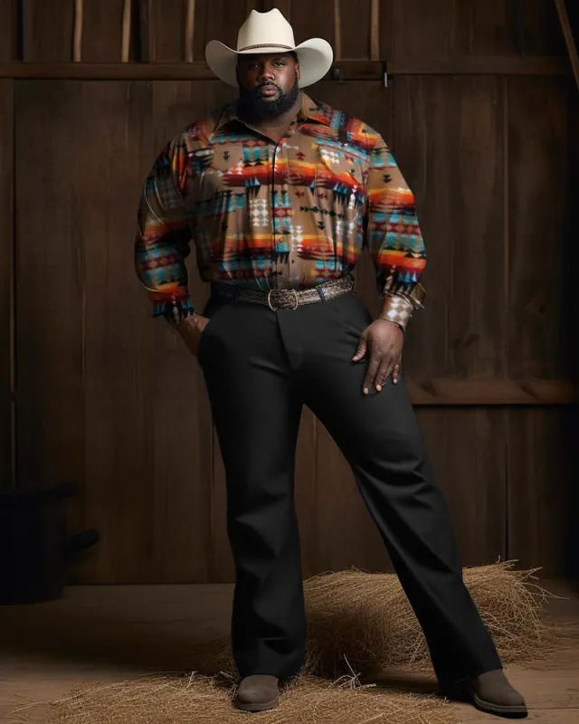 Big & Tall Denim Men's Long Sleeve Western Shirt and Pants Set 2 Piece sold by Biggmans