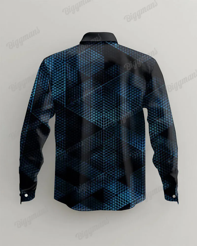 Big Guy's Casual Business Geometric Long Sleeve Shirt Pants Set sold by Biggmans product image thumbnail 5
