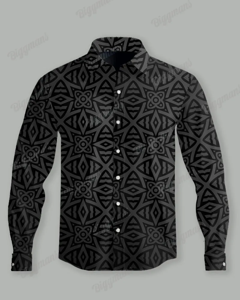 Big Men's Long Sleeve Shirt & Pants Set Geometric Casual Outfit sold by Biggmans product image thumbnail 4