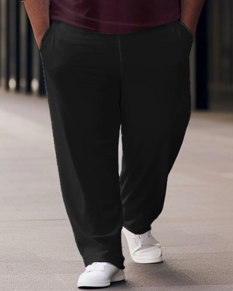 Men's Large Size Color Block King Simple Zipper Shirt And Pants Two-Piece Set sold by Biggmans product image thumbnail 3