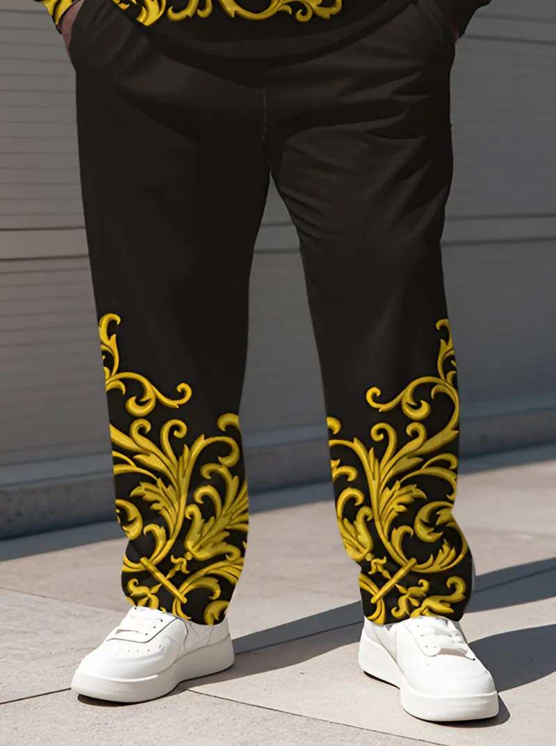 Men's Simple Luxury Pattern King Black and White Print Polo Shirt Zipper Pants Suit sold by Biggmans product image thumbnail 4