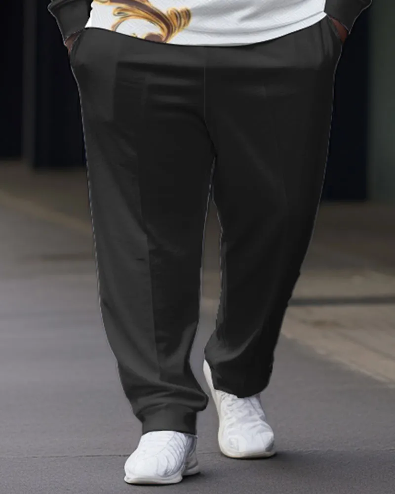 Men's Big & Tall Wavy Jacquard Graphic Zip Shirt and Pants Two-Piece Set sold by Biggmans product image thumbnail 3