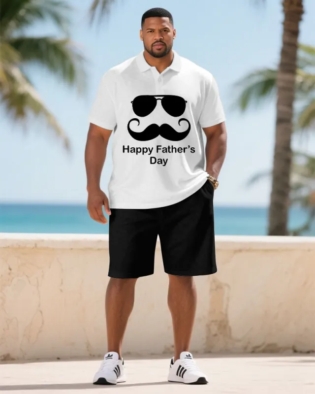 Men's Plus Size Gift For Father Short Sleeve POLO Shirt Shorts Suit sold by Biggmans