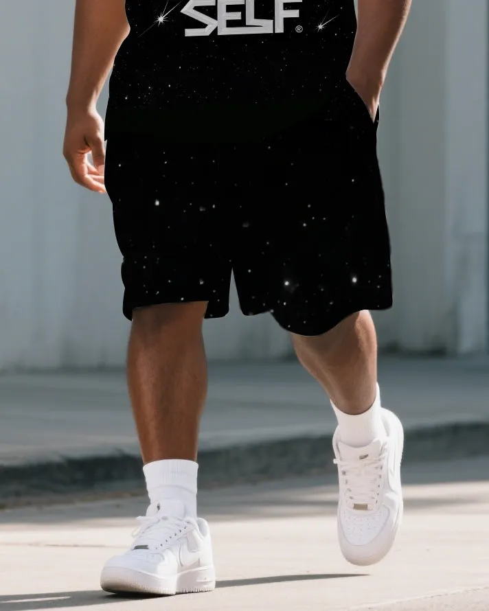 Big Men's Simple PRISON Theme Lettering White Collar Short Sleeve Polo Shirt Shorts Set sold by Biggmans product image thumbnail 3