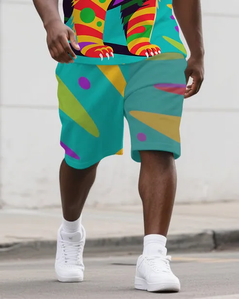 Big Men's Street Fashion Funny Bear Cartoon Casual Short-Sleeve Polo Shirt & Shorts Set sold by Biggmans product image thumbnail 3