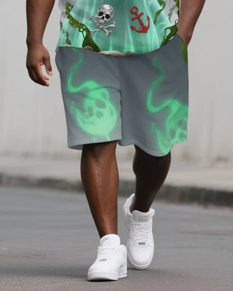 Big Men's Street Fashion Ghost Bear Printed Casual Short-Sleeve Polo Shirt Shorts Set sold by Biggmans product image thumbnail 3