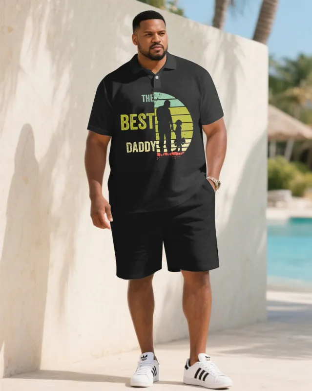 Men's Plus Size Gift For Father Souvenir Short Sleeve POLO Shirt Shorts Suit sold by Biggmans