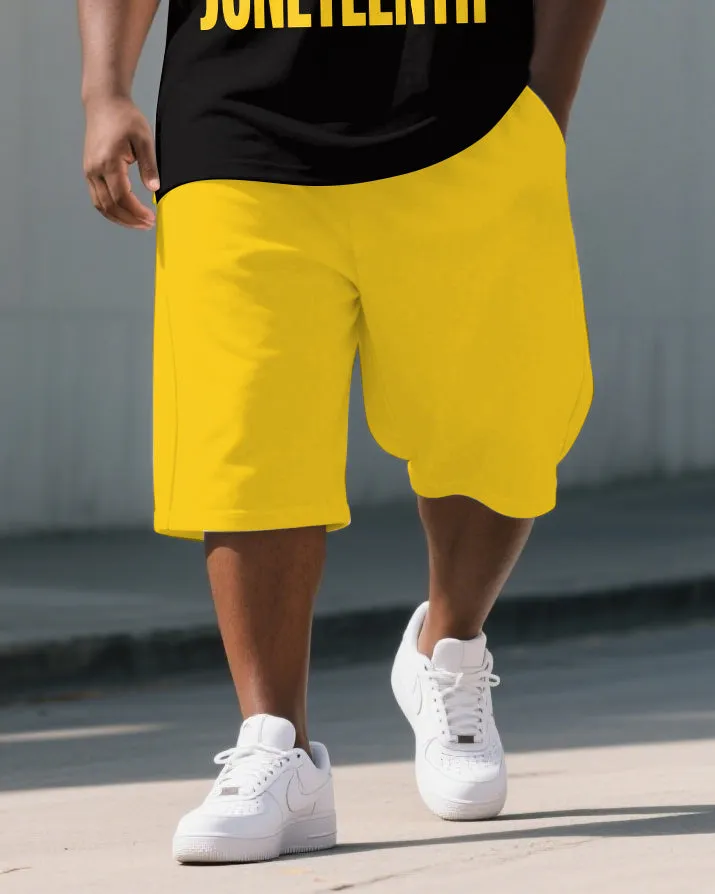 Men's Big & Tall Letter Stripe & Stars Juneteenth Theme Short Sleeve Polo Shirt Shorts Suit sold by Biggmans product image thumbnail 3