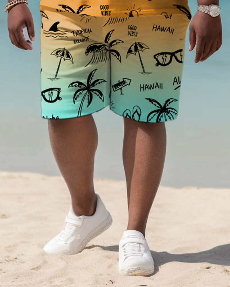 Men's Plus Size Holiday Printed Short Sleeve Pol Shirt Shorts Suit sold by Biggmans product image thumbnail 3