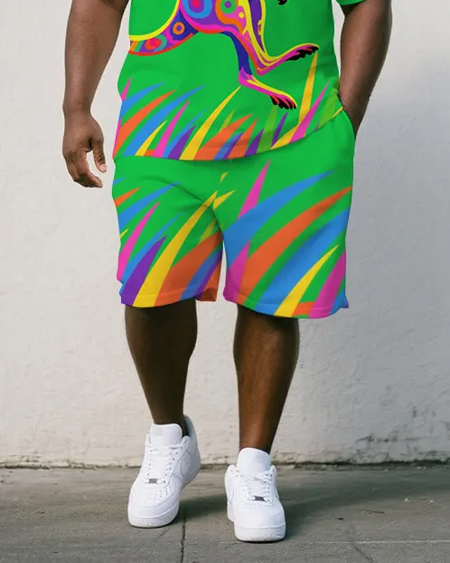 Big Men's Fantasia Kangaroo Cartoon Street Style Casual Short-Sleeve Polo Shirt & Shorts Set sold by Biggmans product image thumbnail 3