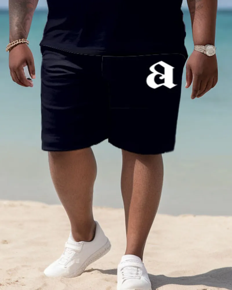 Men's Plus Size Striped Print Short Sleeve Pol Shirt Shorts Suit sold by Biggmans product image thumbnail 3