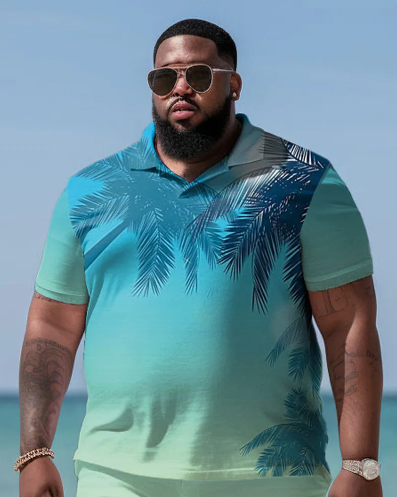 Men's Plus Size Holiday Printed Short Sleeve Pol Shirt Shorts Suit sold by Biggmans product image thumbnail 2