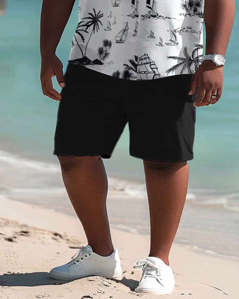 Hawaiian Simple Coconut Tree Pattern Polo Shorts Men's Big & Tall Set sold by Biggmans product image thumbnail 4