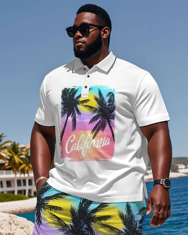 Hawaii California Vacation Short Sleeve Polo Shorts Suit Men's Plus Size sold by Biggmans product image thumbnail 3