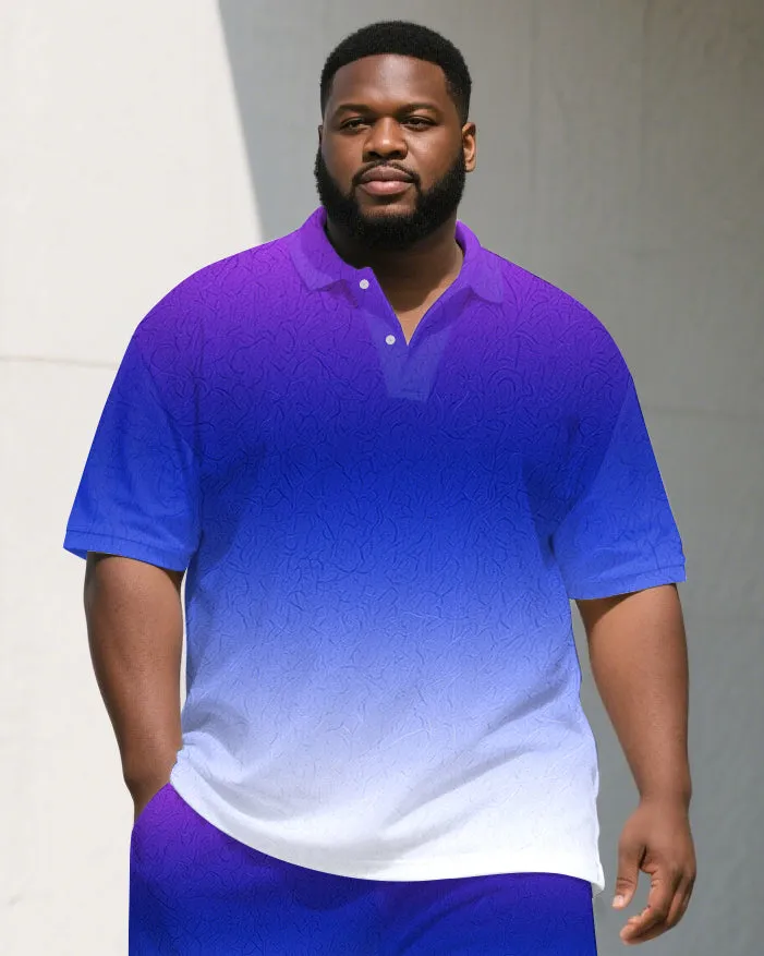 Men's Elegant Purple Gradient Short Sleeve Polo Shirt Shorts Big & Tall Sets sold by Biggmans product image thumbnail 2
