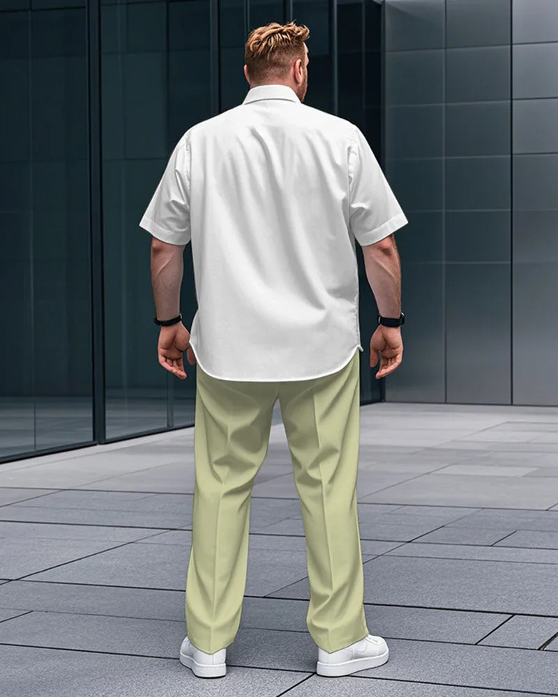 Men's Plus Size Casual Geometric Elephant Short Sleeve Shirt Trousers Suit sold by Biggmans product image thumbnail 4