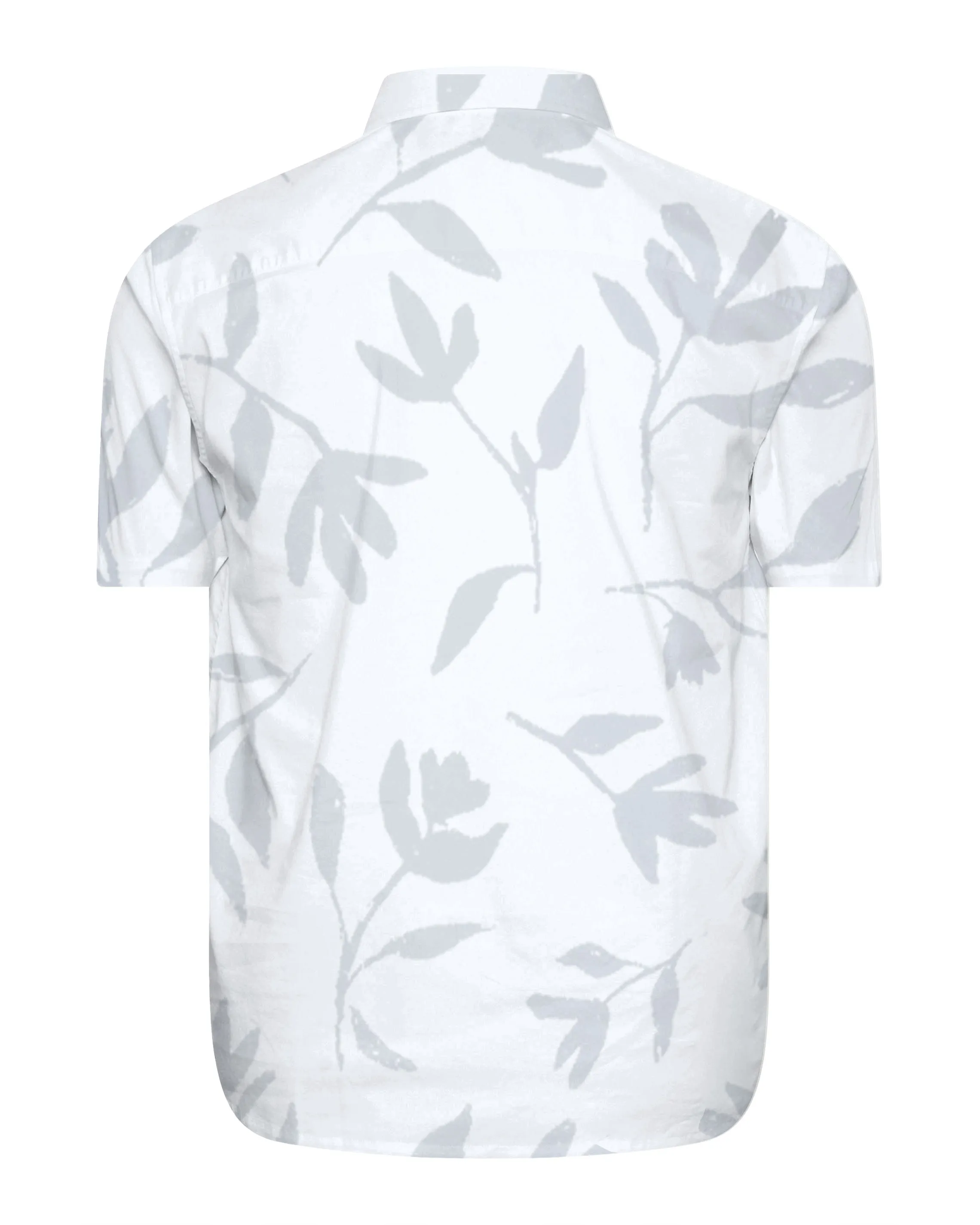 White Hawaiian Leaf Jacquard Craft Printed Shirt Trousers Suit Men's Plus Size sold by Biggmans product image thumbnail 4