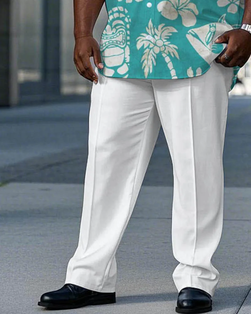 Hawaiian Player Coconut Pattern Short Sleeve Shirt Trousers Suit Men's Plus Size sold by Biggmans product image thumbnail 3