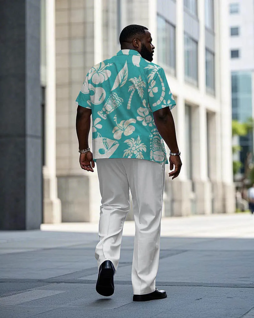 Hawaiian Player Coconut Pattern Short Sleeve Shirt Trousers Suit Men's Plus Size sold by Biggmans product image thumbnail 4