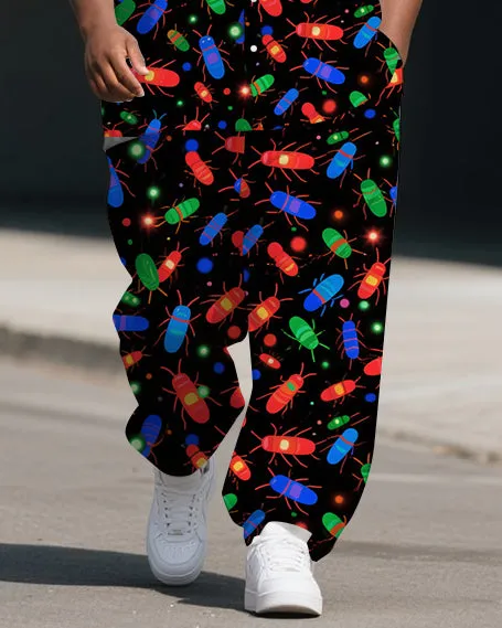 Men's Big and Tall Cartoon World Colorful Beetle Printed Casual Short-Sleeve Shirt Pants Sets sold by Biggmans product image thumbnail 3